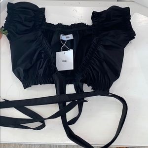 adika black wrap shirt